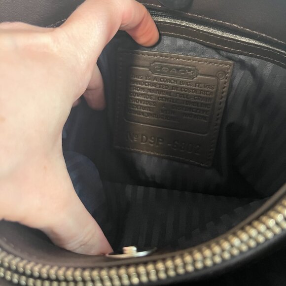 Coach Dark Brown Pebbled Leather Crossbody Bag - Picture 8 of 8